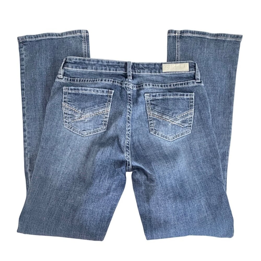 Rock & Roll Cowgirl‎ Womens Bootcut Jeans Size 3/4 Blue Denim